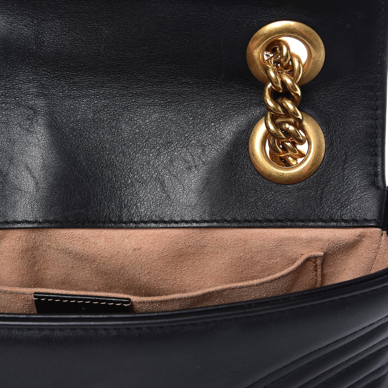 Gucci Calfskin Matelasse Mini GG Marmont Shoulder Bag Black 8 of 10