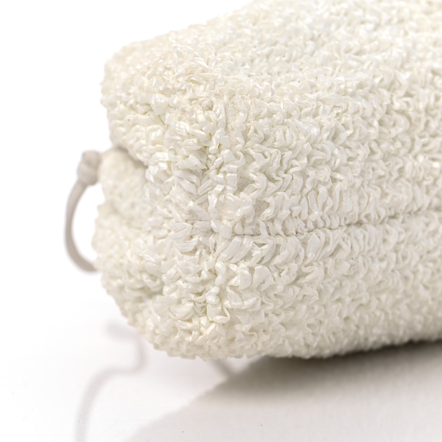Bouclé Curly Raffia The Mini Pouch White Chalk