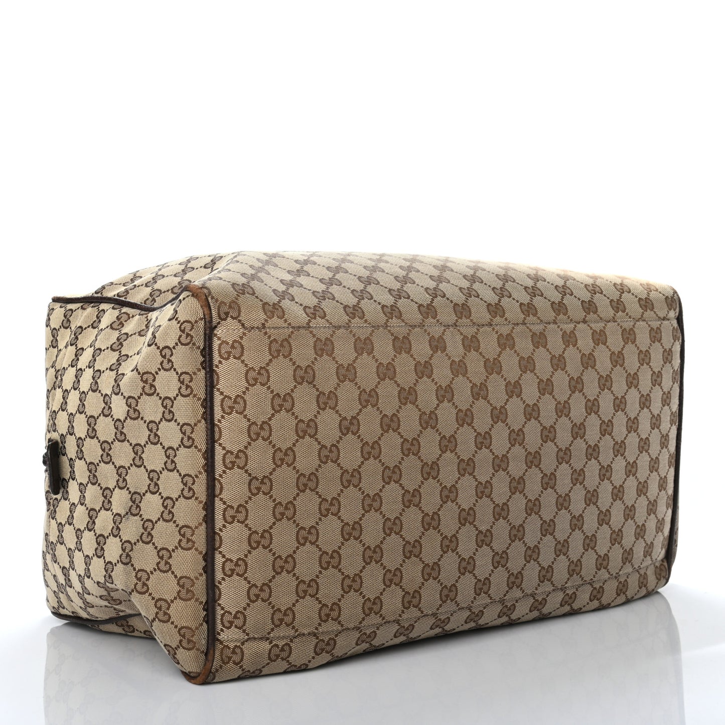 GG Monogram Web Medium Collapsible Carry On Duffle Beige Brown