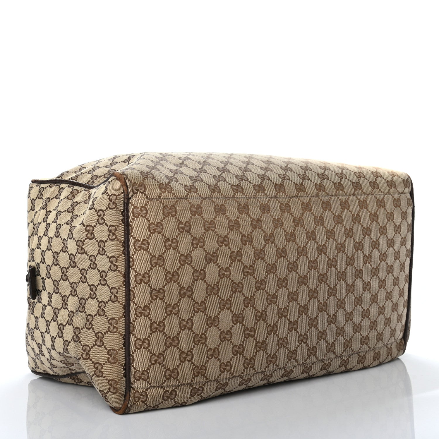 Gucci GG Monogram Web Medium Collapsible Carry On Duffle Beige Brown 4 of 10