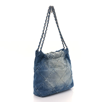 Chanel Denim Quilted Small Chanel 22 Blue 4 of 10