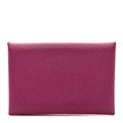 Hermes Epsom Calvi Card Case Rose Pourpre 1 of 6