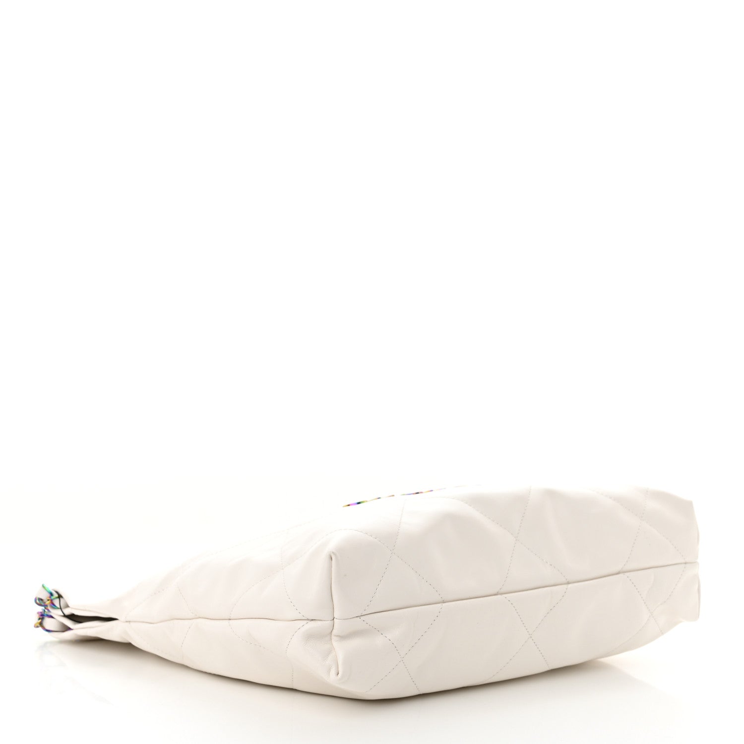 Chanel Shiny Calfskin Quilted Rainbow Small Chanel 22 White 5 of 12