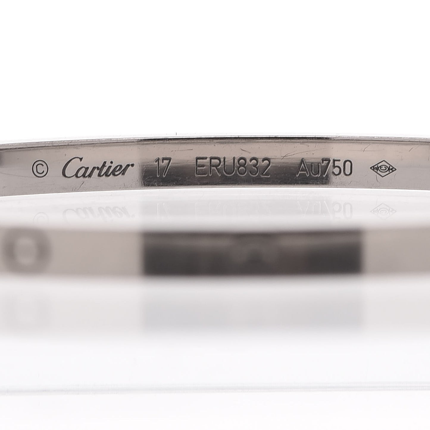18K White Gold Small LOVE Bracelet 17
