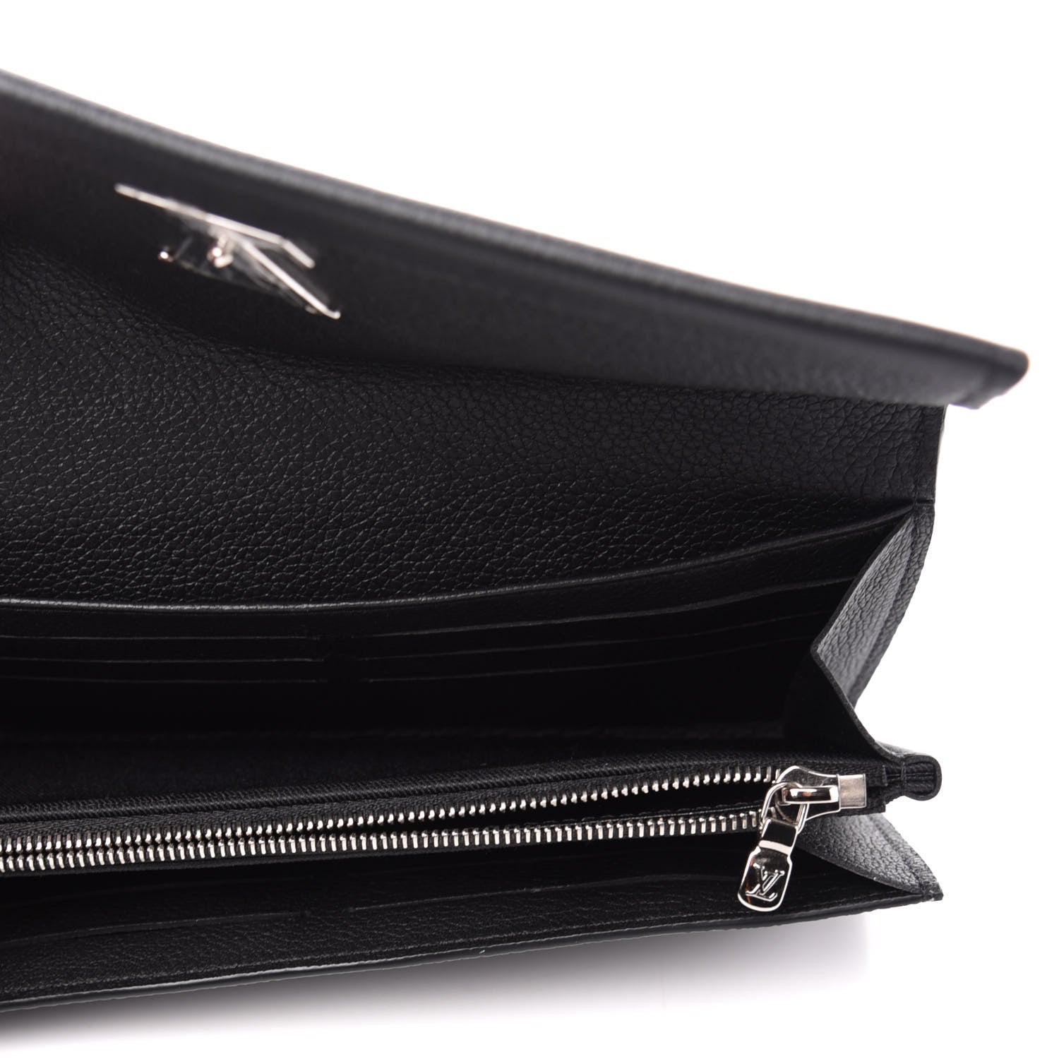 Louis Vuitton Calfskin Lockme II Wallet Black 4 of 10