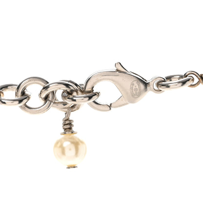 Chanel Crystal Pearl CC Long Necklace Silver 6 of 7