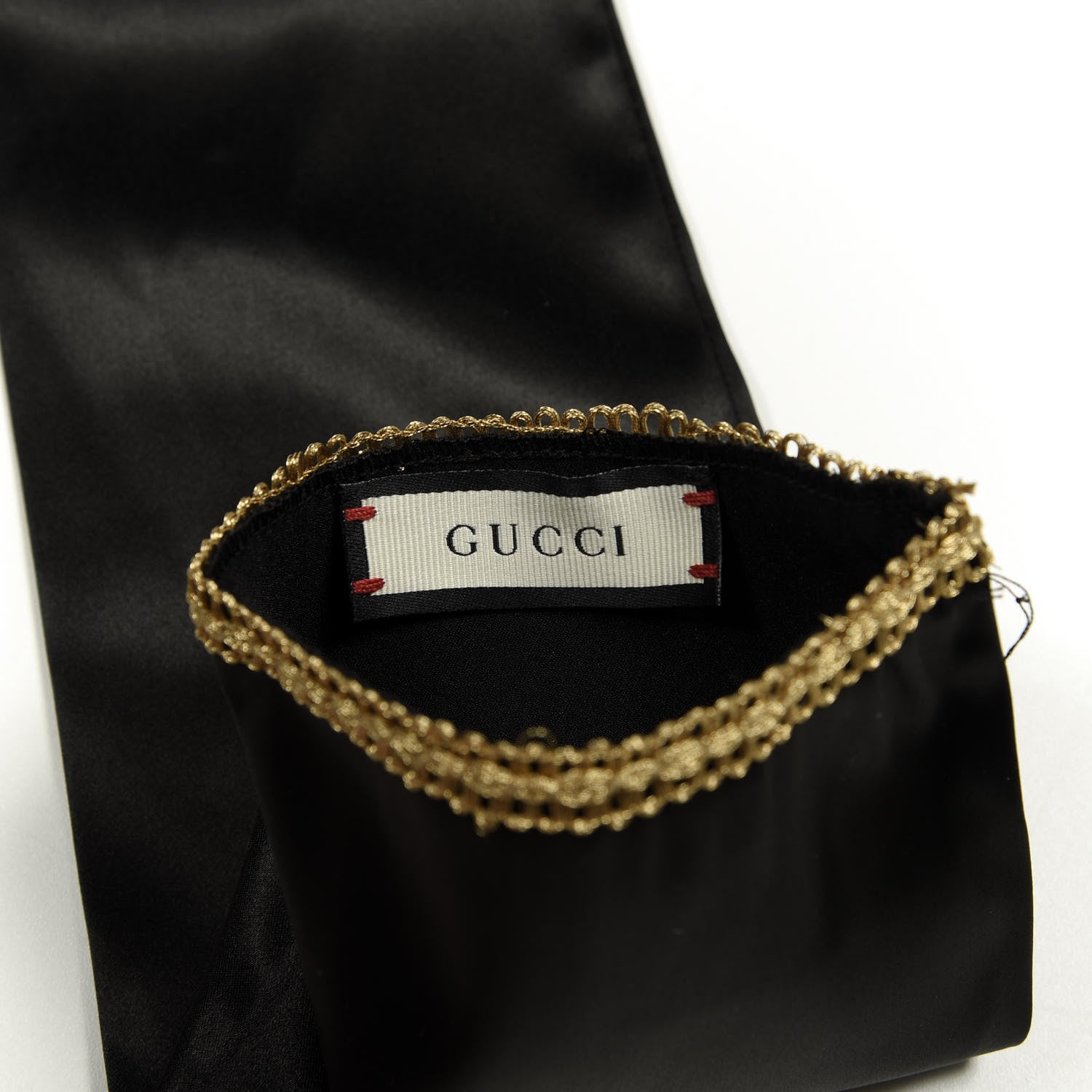 Gucci Satin Stretch Anika Gloves L Black 4 of 6