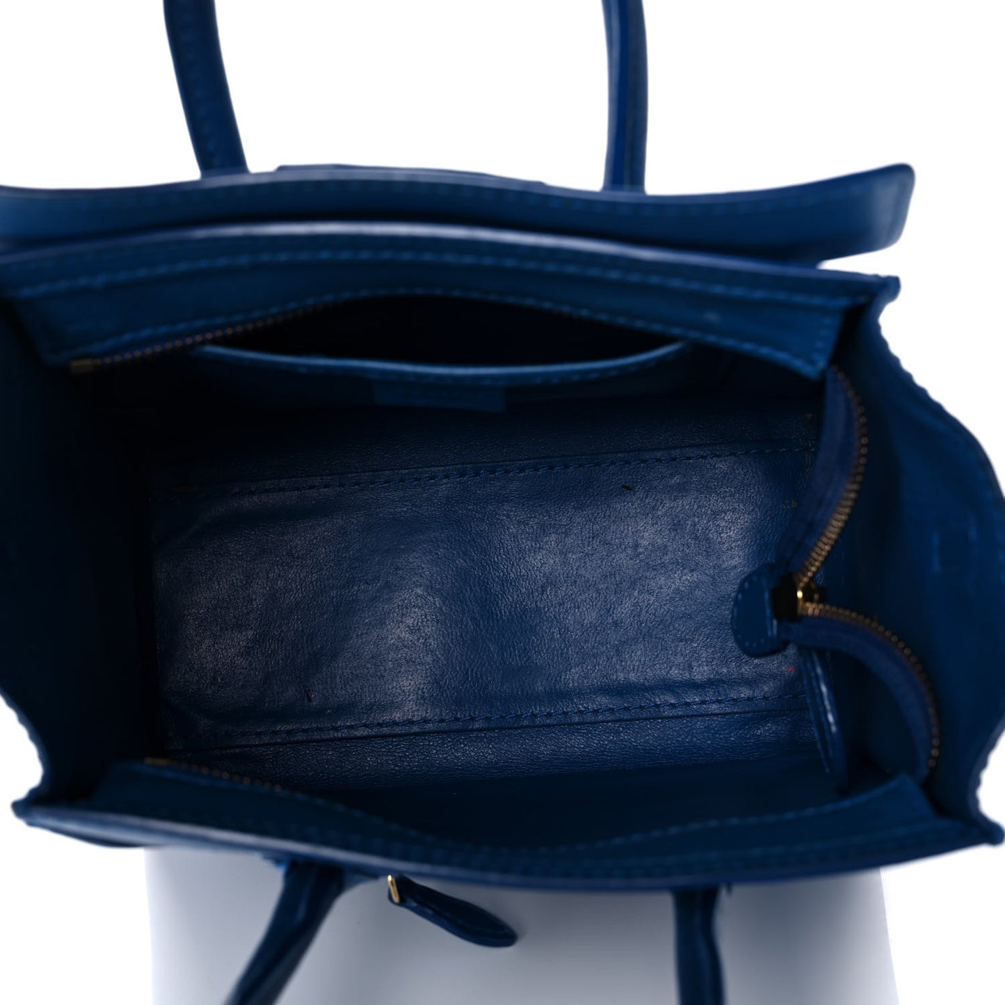 Drummed Calfskin Nano Luggage Indigo