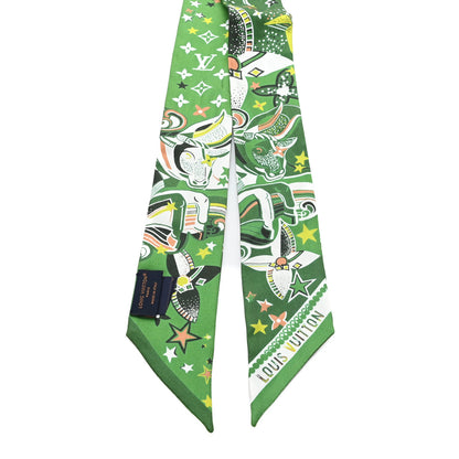 Louis Vuitton Silk Monogram LV Star Sign Taurus BB Bandeau Green 2 of 3