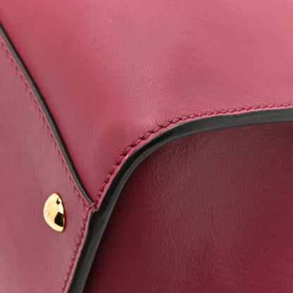 Fendi Vitello Seta Alacantara Large Peekaboo Iconic Satchel Black Cherry Fumo 13 of 13