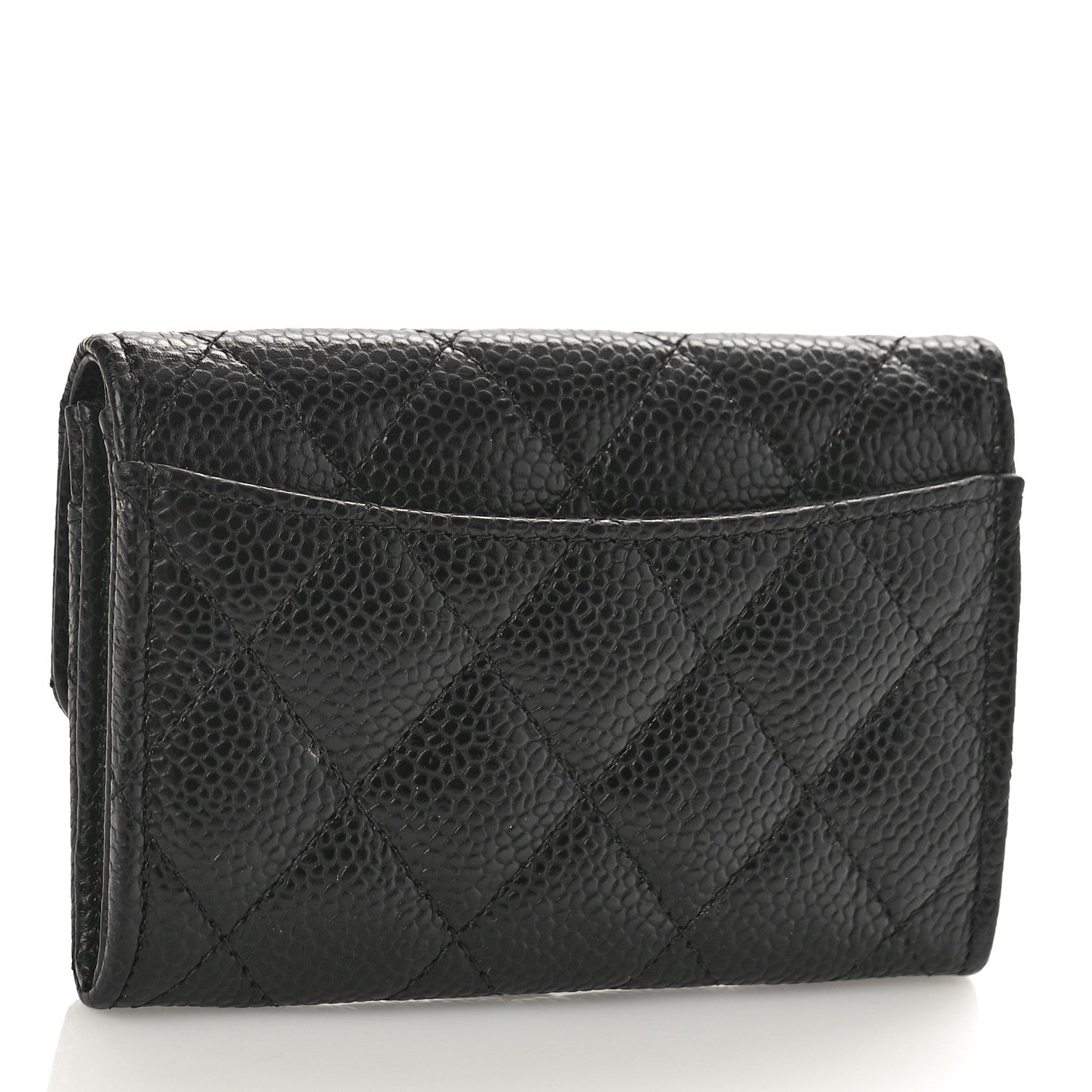 Chanel Caviar Quilted Flap Card Holder Wallet Black 3 of 10
