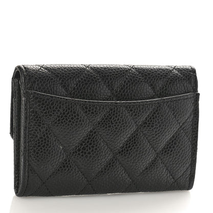 Chanel Caviar Quilted Flap Card Holder Wallet Black 3 of 10