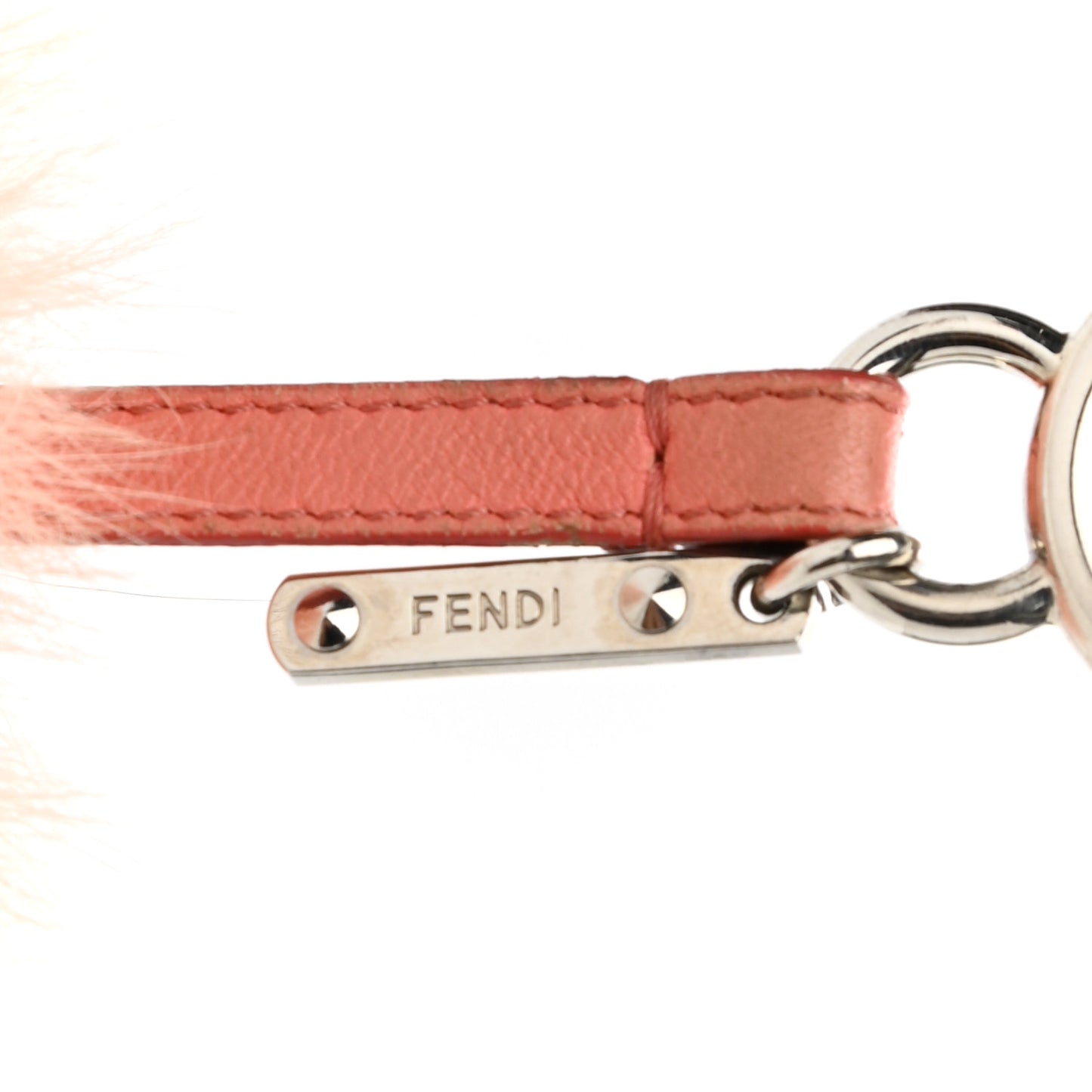 Fox Fur Y ABCharm Bag Charm Pink Black