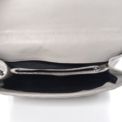 Saint Laurent Sheepskin Matelasse Chevron Monogram Large College Satchel Light Grey 5 of 19
