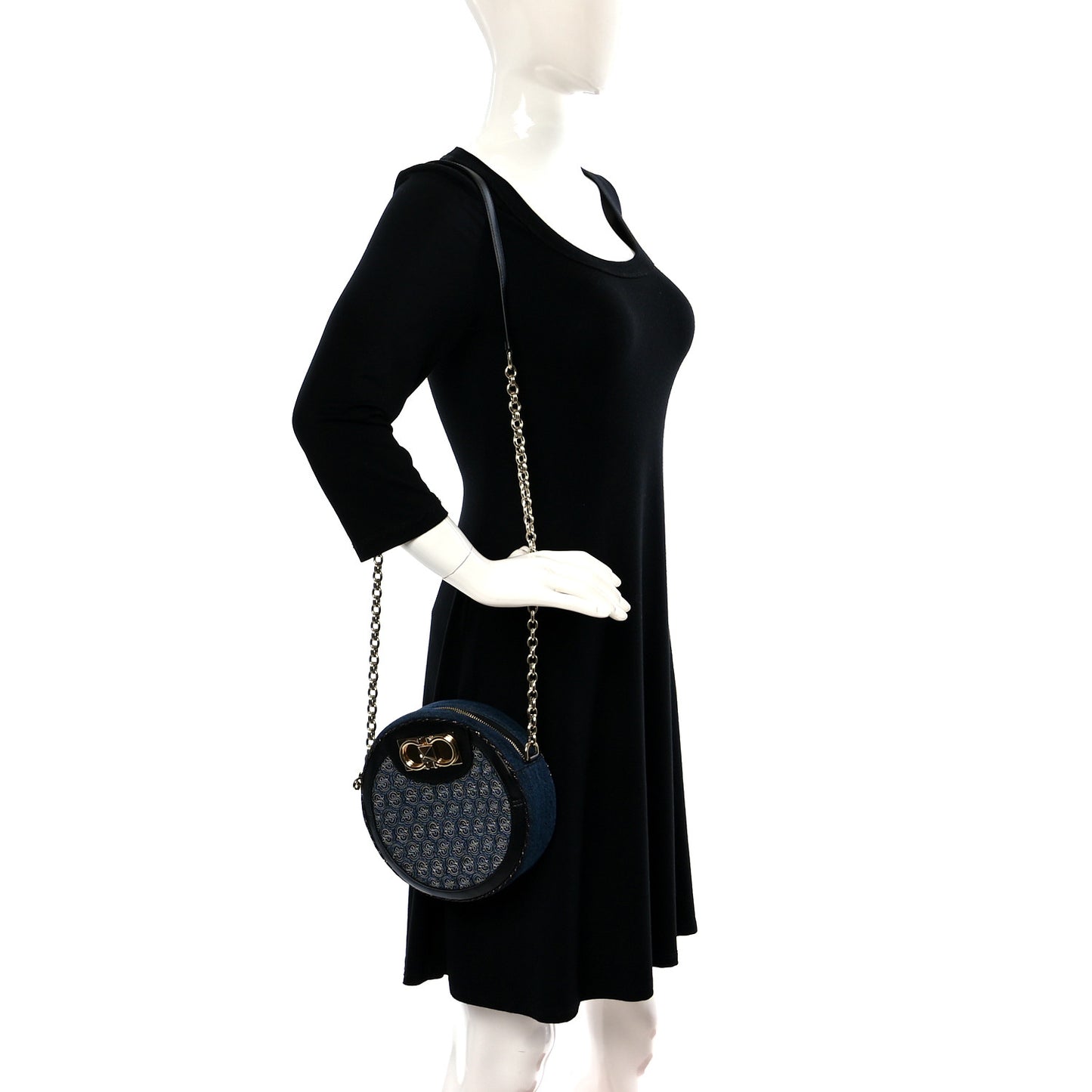 Denim Round Bag Blue