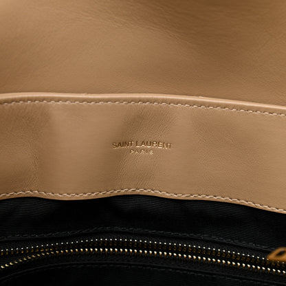Saint Laurent Calfskin Y Quilted Monogram Medium Loulou Chain Satchel Dark Latte 7 of 11