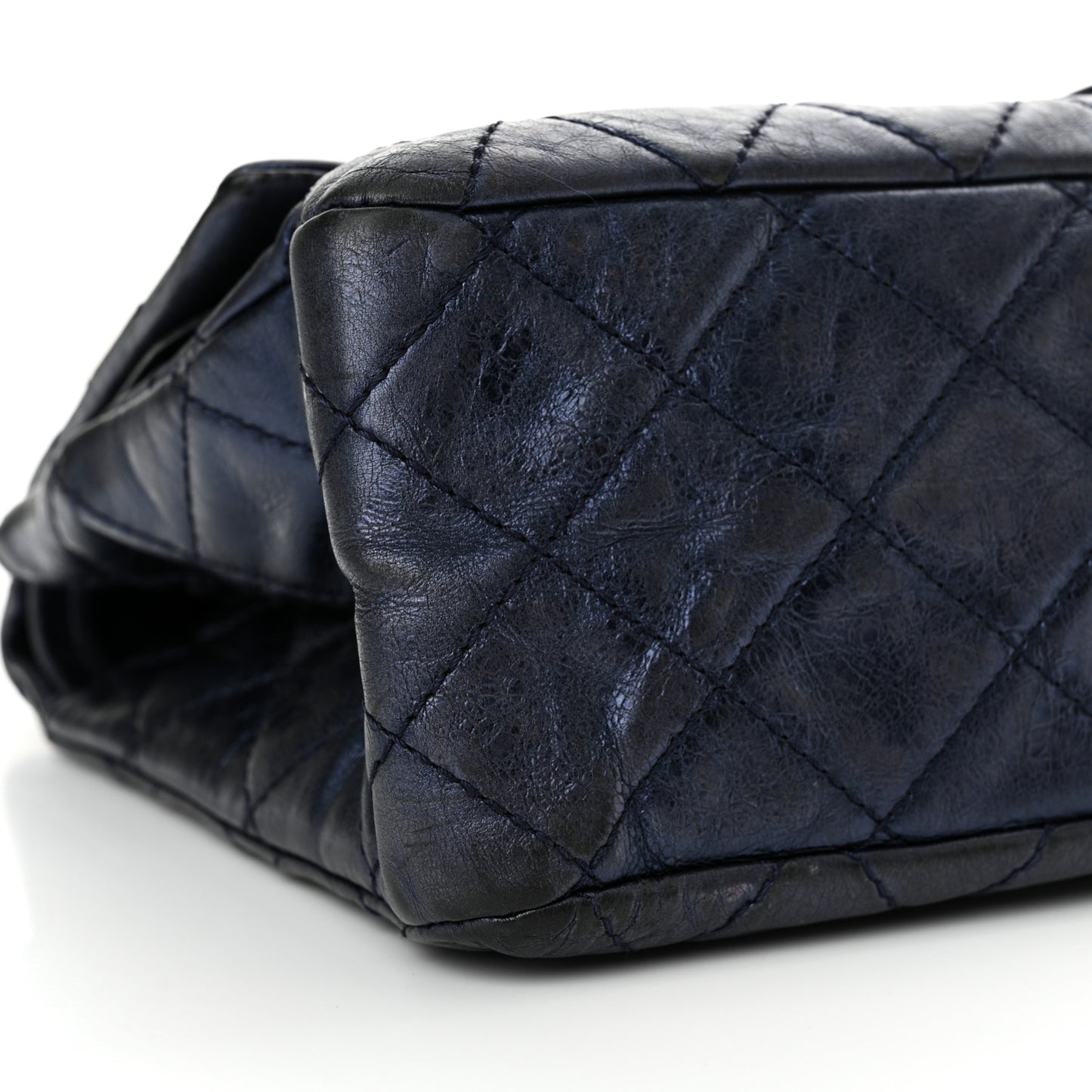 Metallic Aged Calfskin Quilted 2.55 Reissue 227 Flap Blue