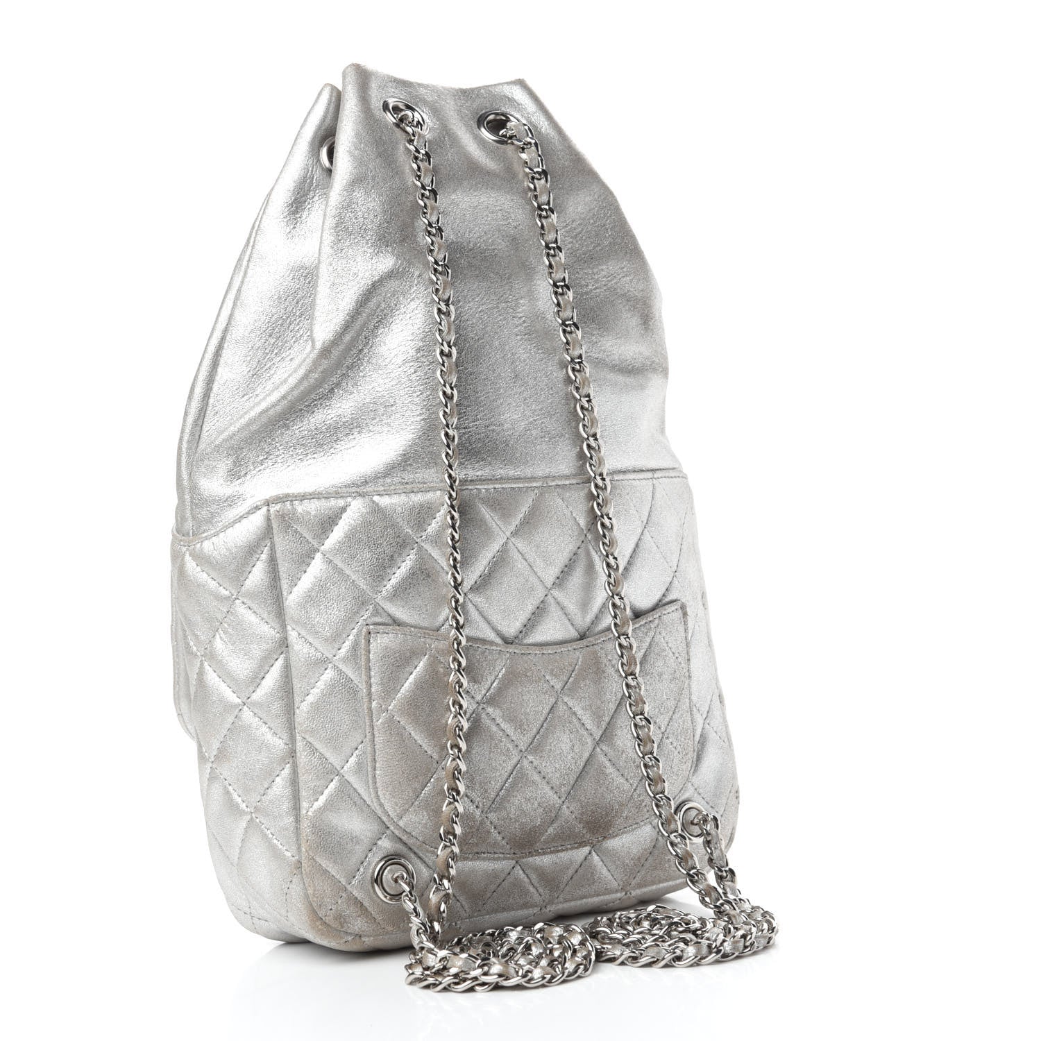 Chanel Metallic Lambskin Quilted Small In Seoul Backpack Silver 3 of 10