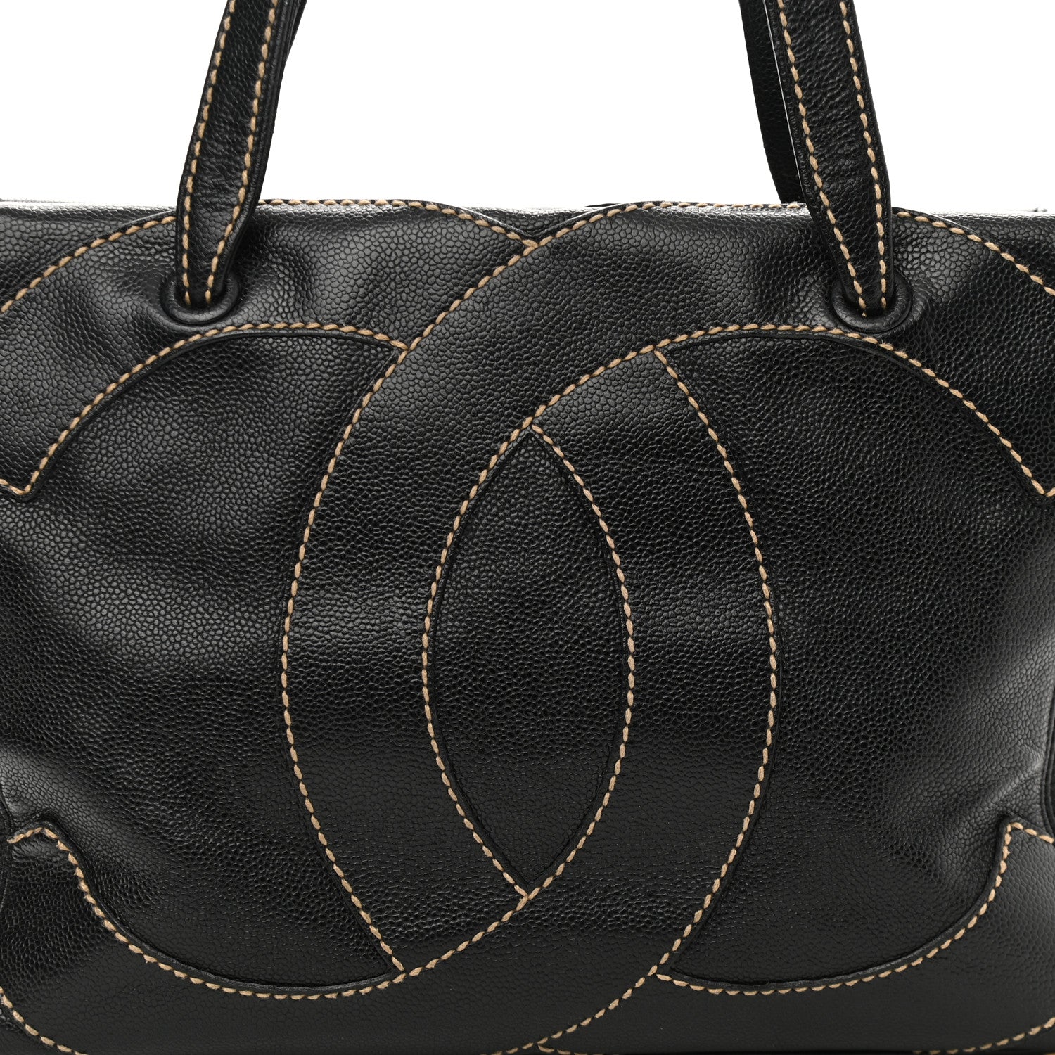 Chanel Caviar CC Stitched Small Tote Black 8 of 12