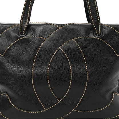Chanel Caviar CC Stitched Small Tote Black 8 of 12