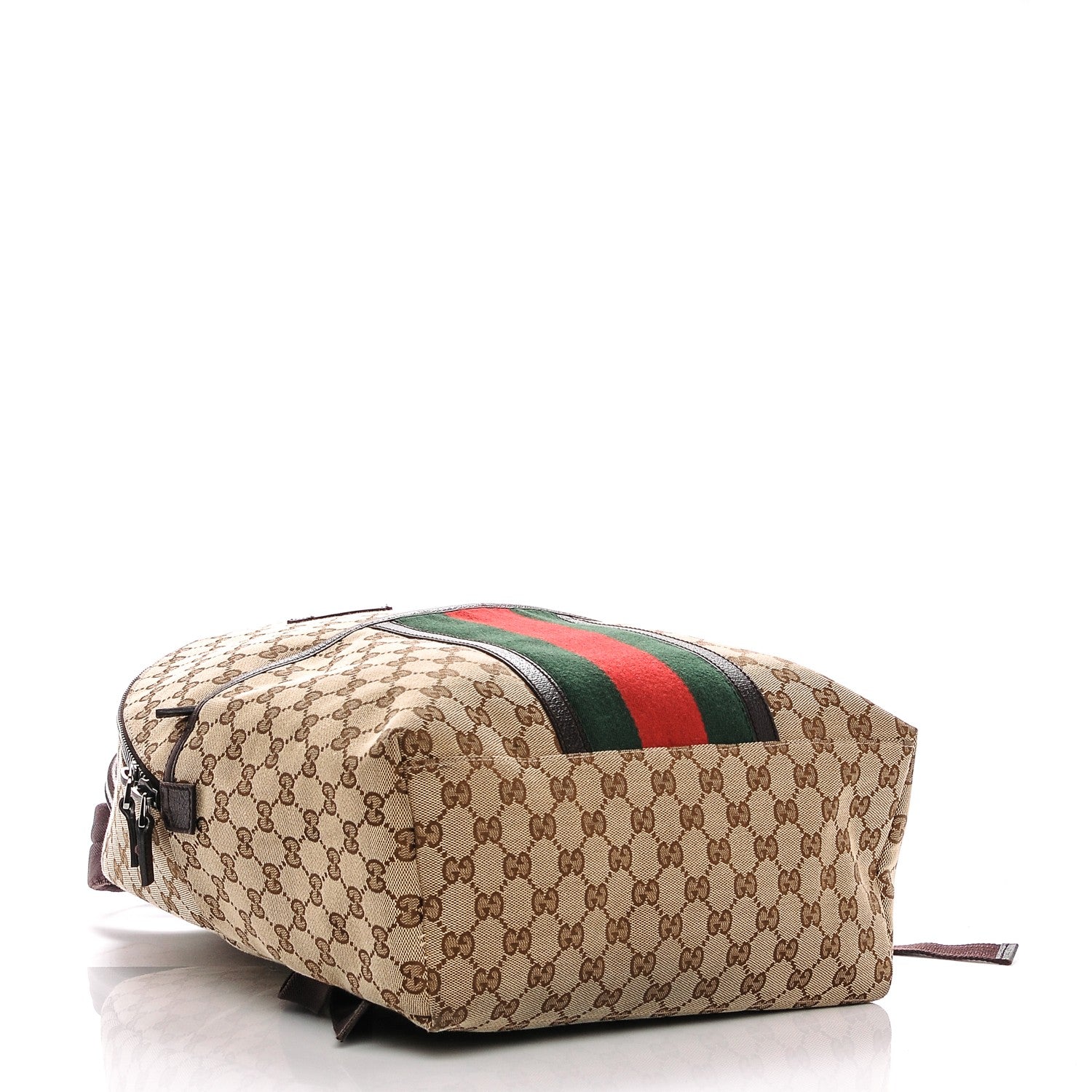 Gucci GG Monogram Web Medium Classic Backpack Brown 4 of 7