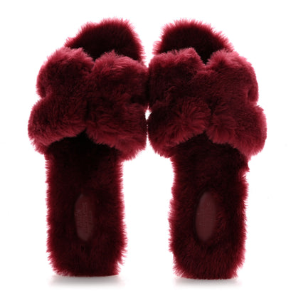 Hermes Woolskin Oran Sandals 39 Rouge H 2 of 9