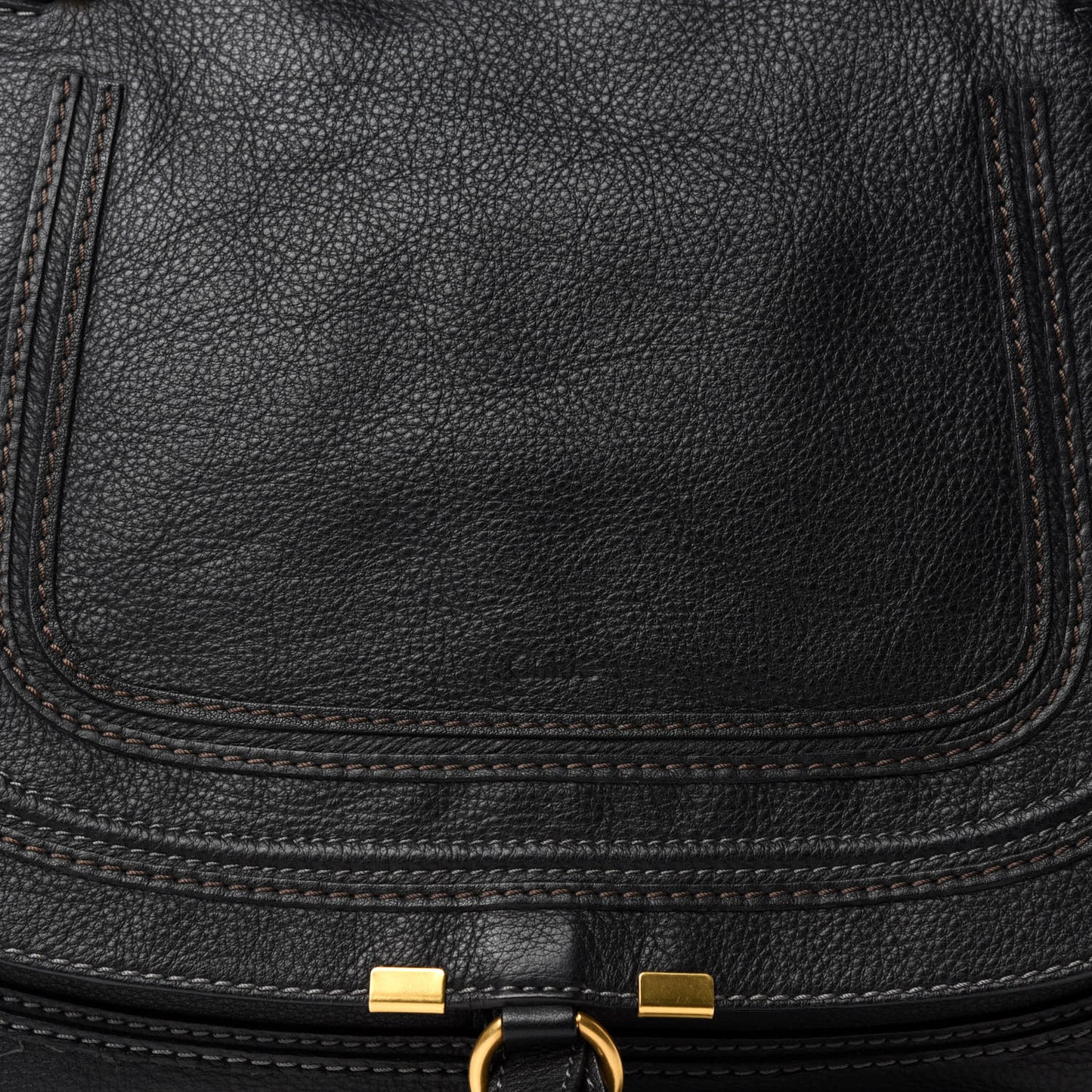 Calfskin Large Marcie Satchel Black