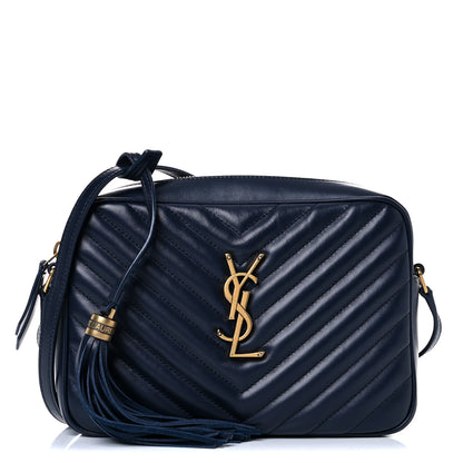 Saint Laurent Calfskin Matelasse Monogram Lou Camera Bag Deep Marine 1 of 11