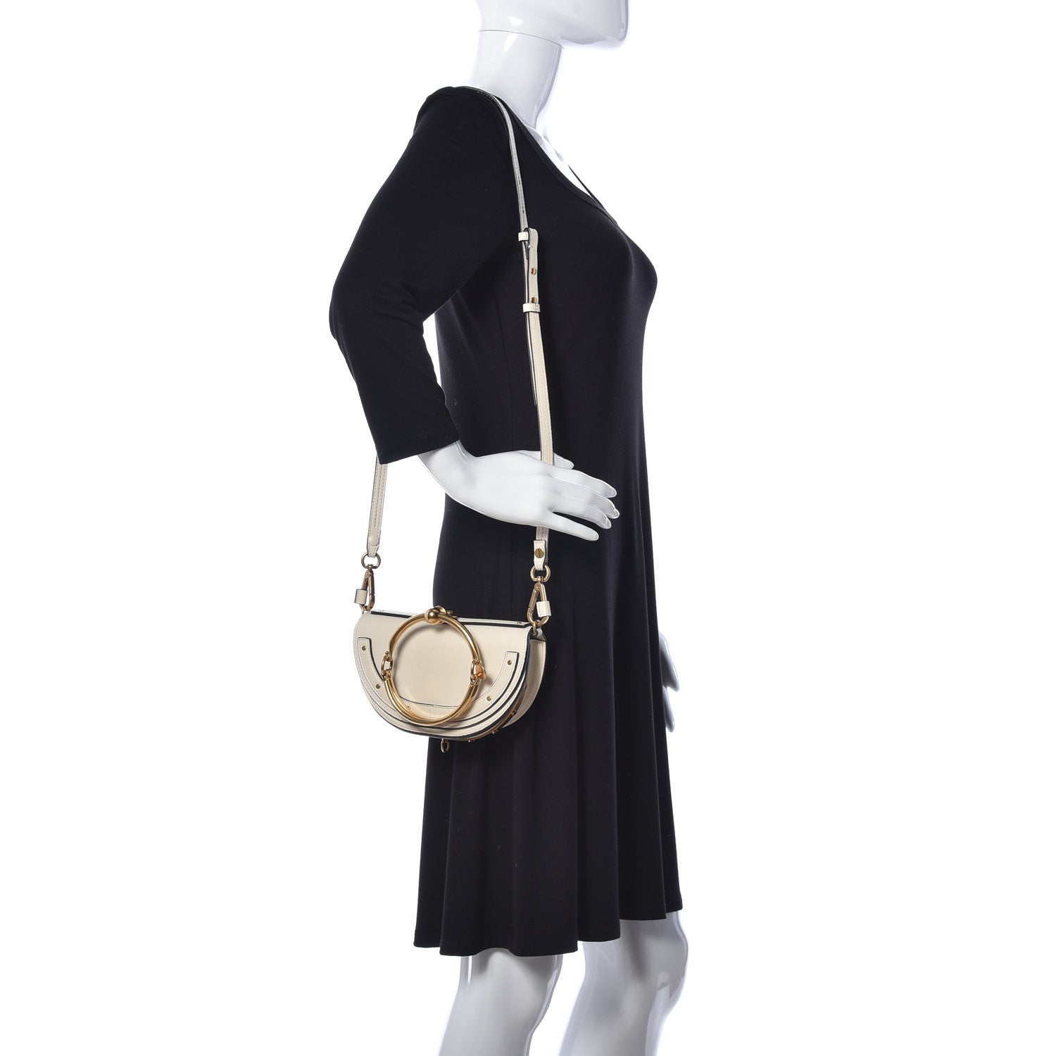 Chloe Calfskin Small Nile Bracelet Minaudiere Bag Off White 2 of 11