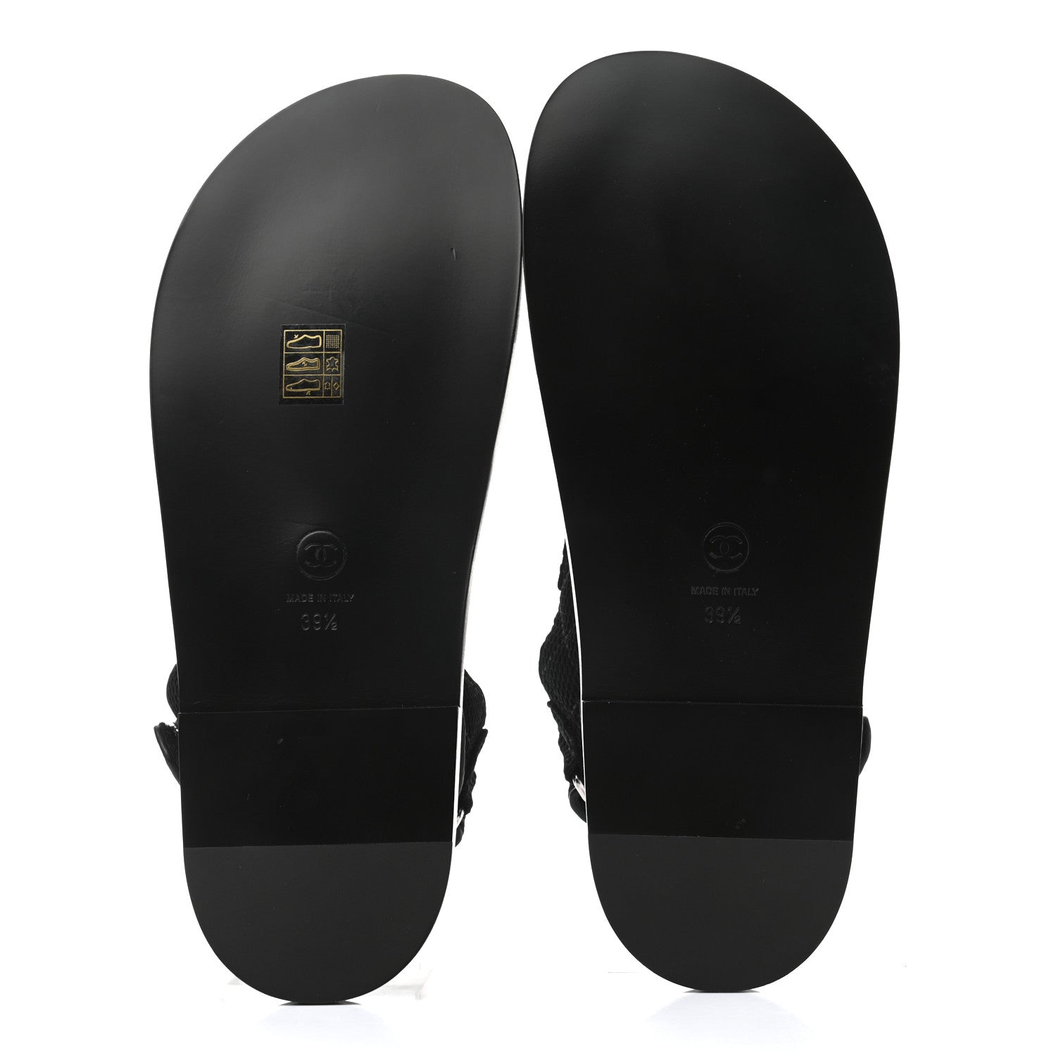 Chanel Fabric Velcro Dad Sandals 39.5 Black 5 of 9