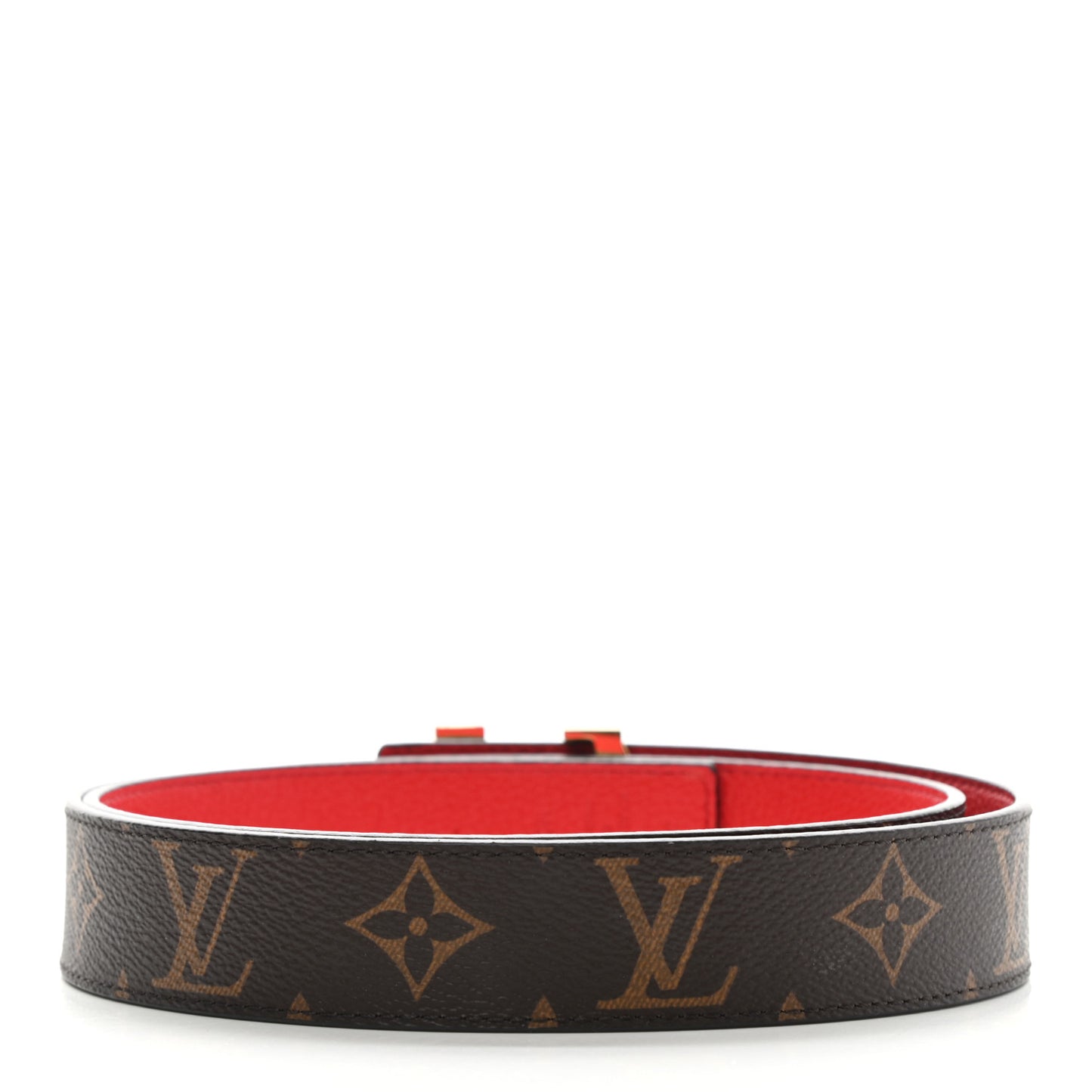 Monogram 30mm LV Initiales Reversible Belt 85 34 Coquelicot