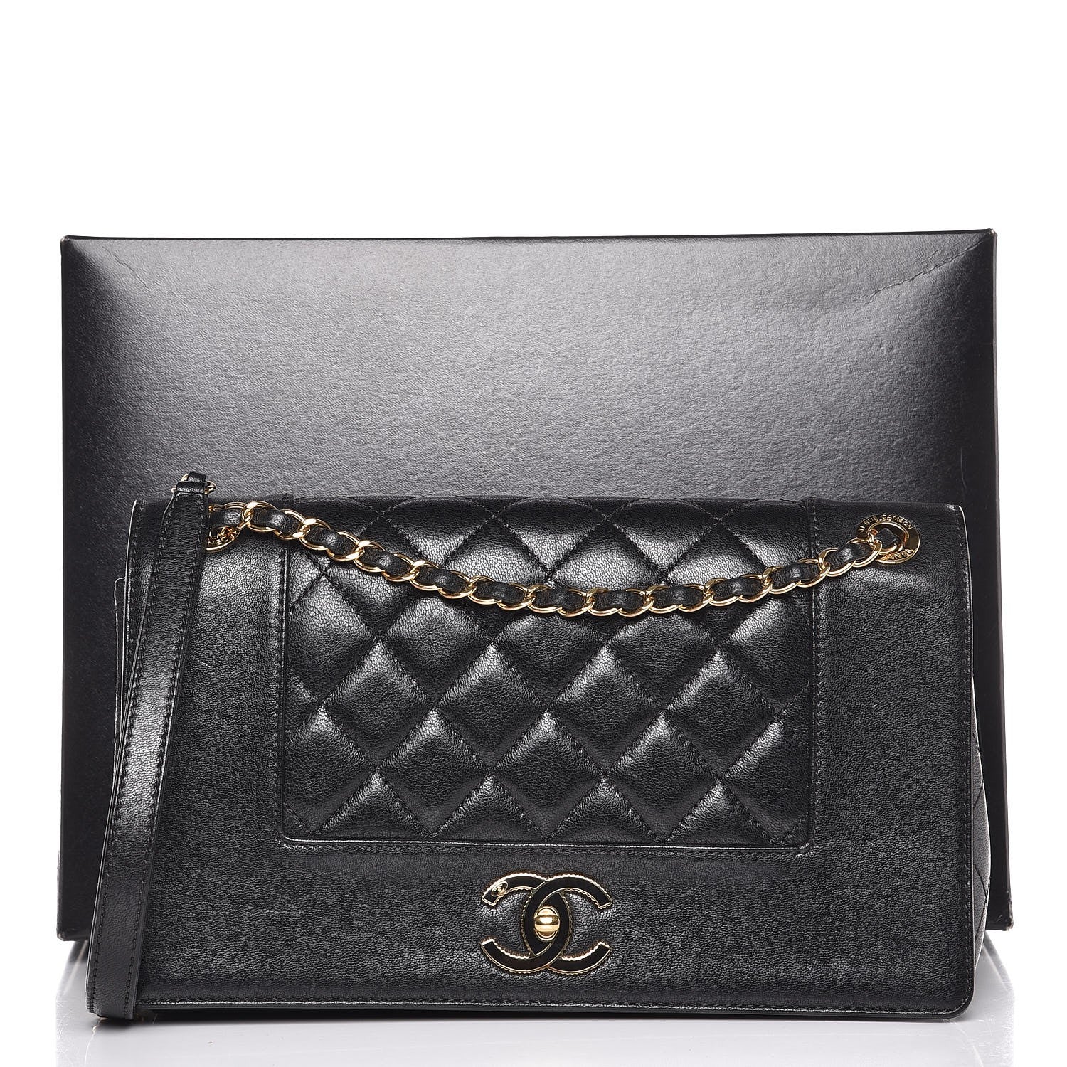 Chanel Sheepskin Quilted Vintage Mademoiselle Flap Black 8 of 8