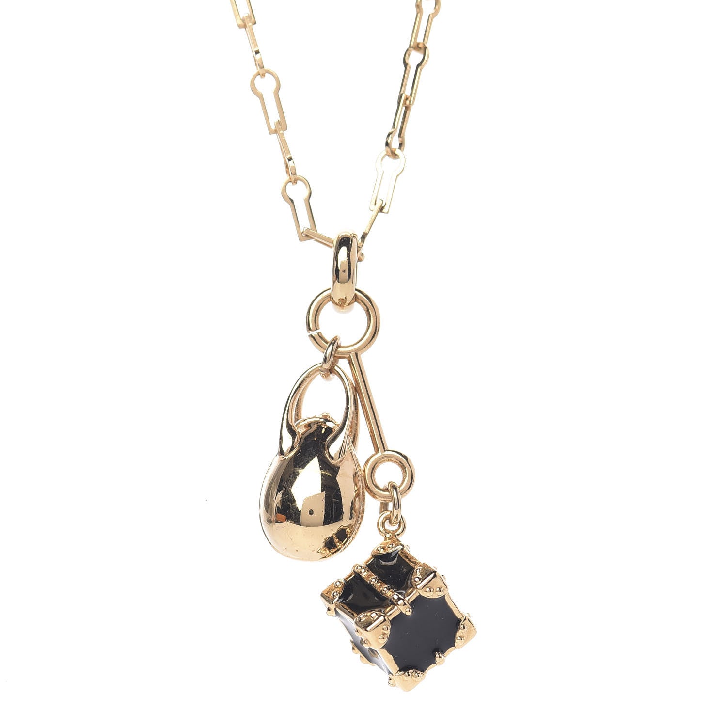 Louis Vuitton Minigram Necklace Gold 4 of 8