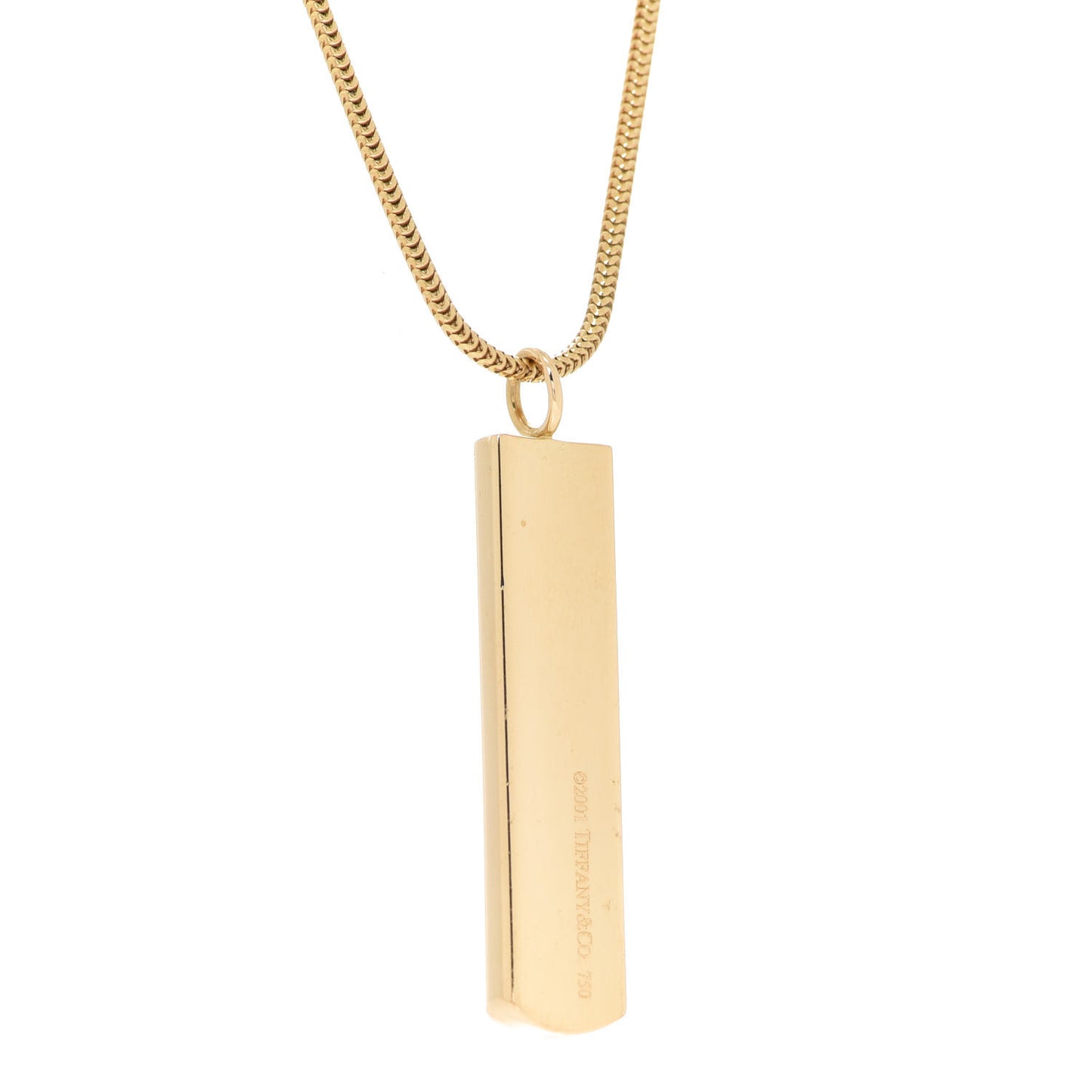 18K Yellow Gold 1837 Bar Pendant Necklace