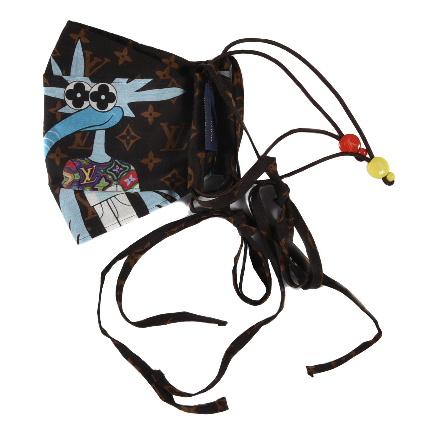 Cotton Silk Monogram LV Friends Face Mask Bandana Set Brown