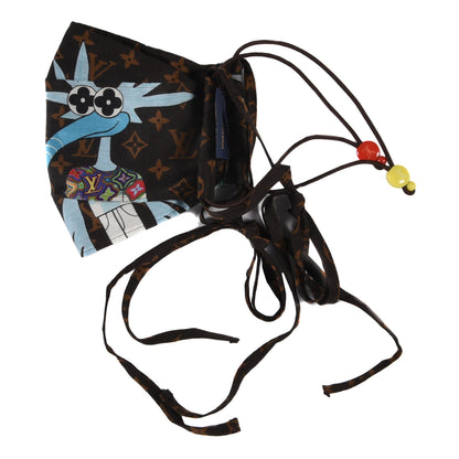Louis Vuitton Cotton Silk Monogram LV Friends Face Mask Bandana Set Brown 4 of 11