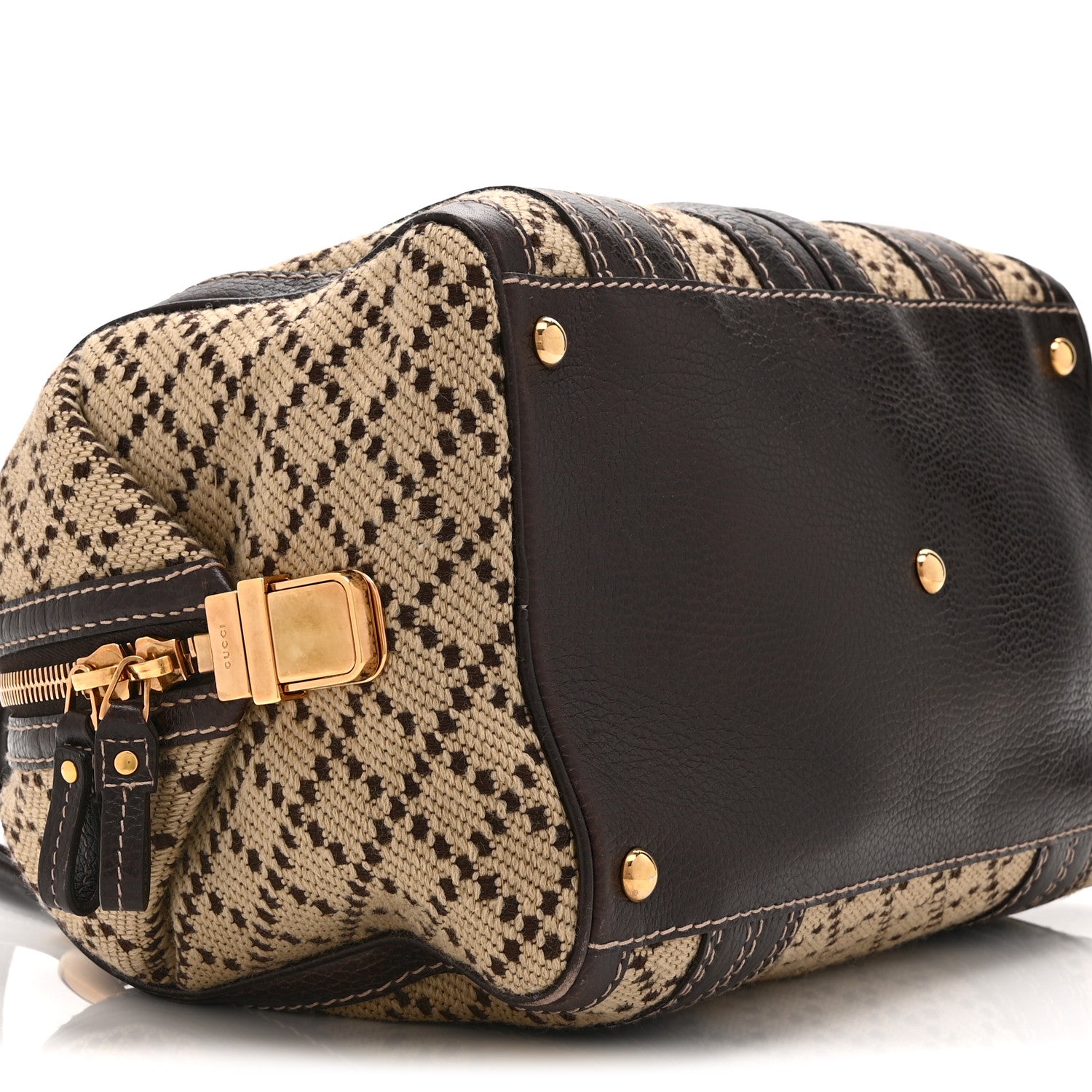 Gucci Monogram Medium Aviatrix Boston Ebony Brown 9 of 10