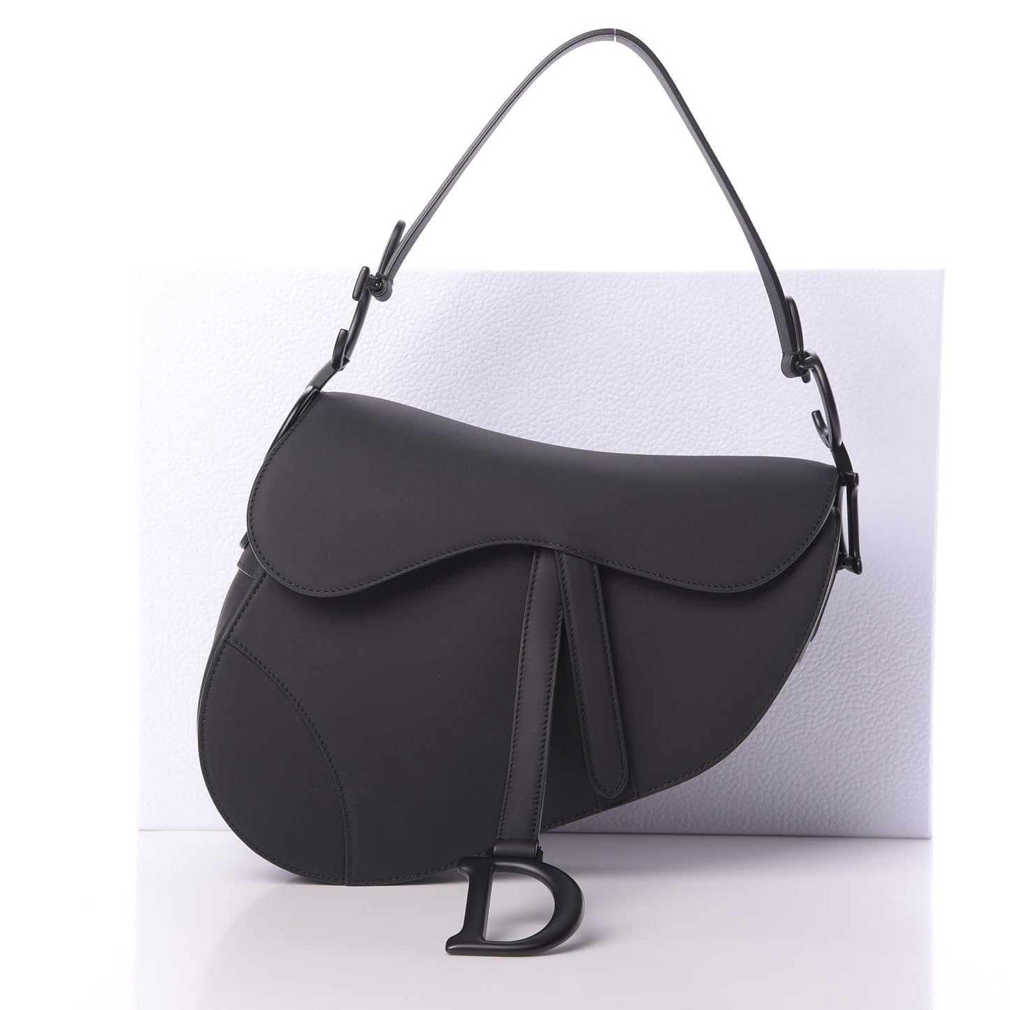 Ultra Matte Calfskin Saddle Bag Black