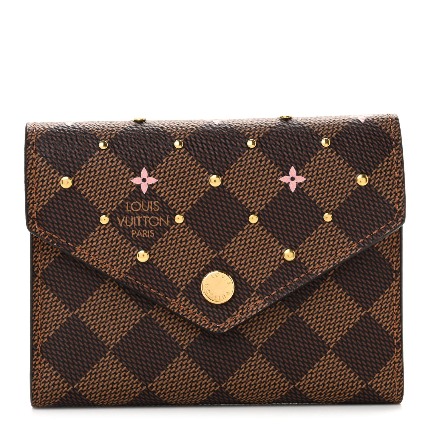 Damier Ebene Studded Victorine Wallet