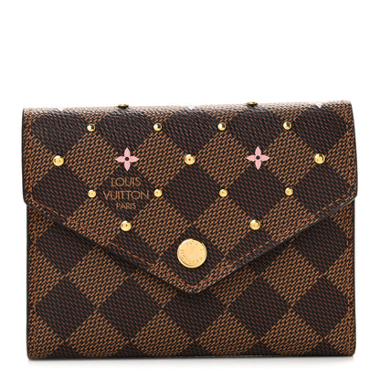 Louis Vuitton Damier Ebene Studded Victorine Wallet 1 of 7