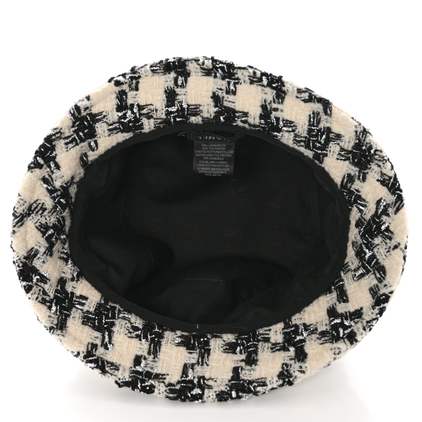 Tweed Bucket Hat M Black Ecru