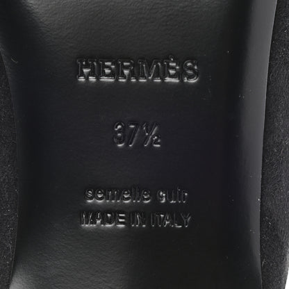 Hermes Mink Fur Suede Goatskin Trocadero Mule 37.5 Black 6 of 8