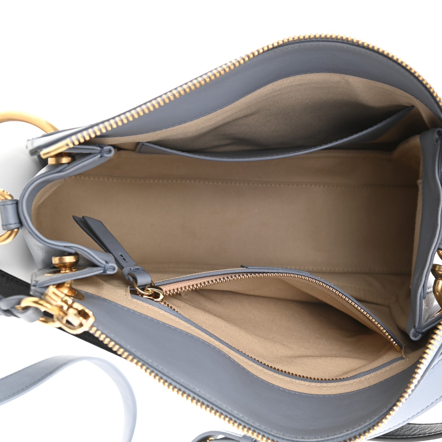 Calfskin Suede Small Roy Bag Washed Blue