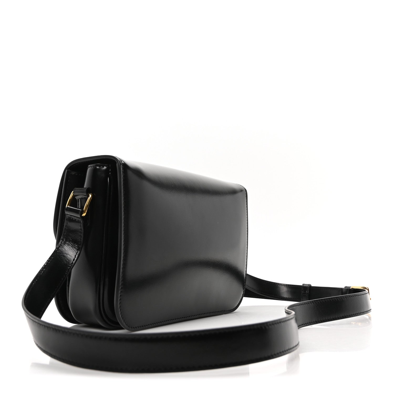 Celine Shiny Calfskin Medium Triomphe Black 3 of 10