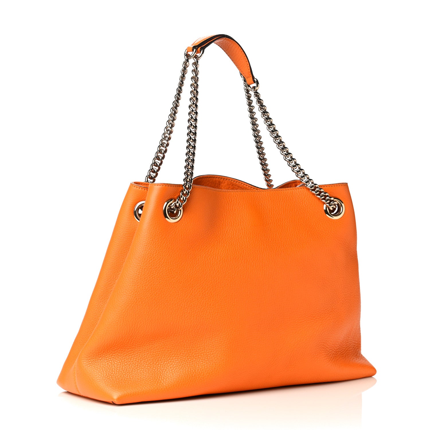 Gucci Pebbled Calfskin Medium Soho Chain Shoulder Bag Curcuma 4 of 9