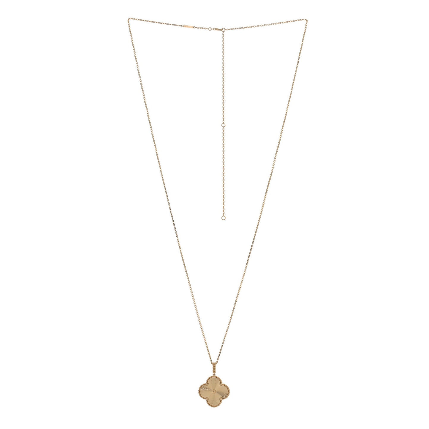 18K Yellow Gold Guilloche Magic Alhambra Long Necklace
