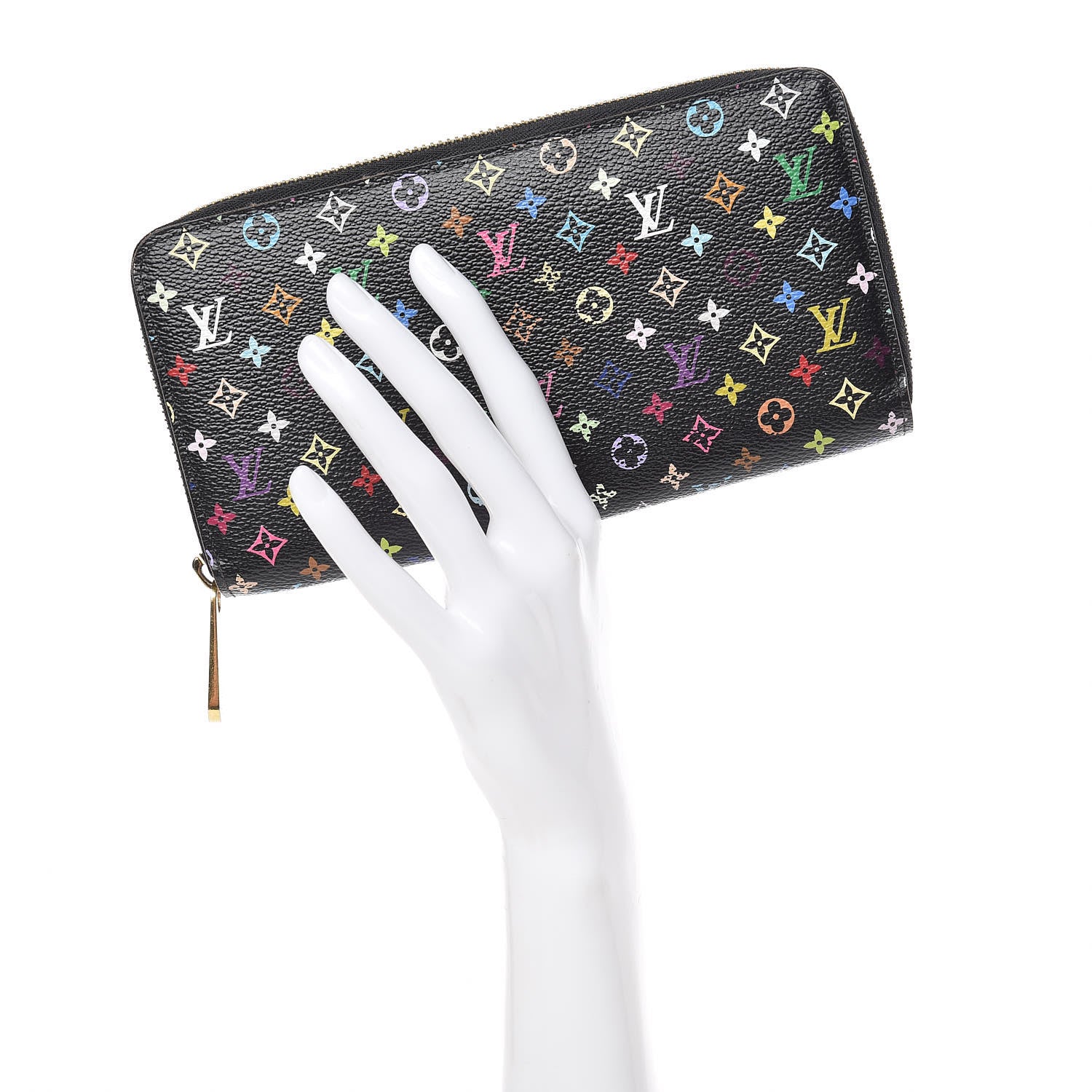 Louis Vuitton Monogram Multicolor Zippy Wallet Black Grenade 2 of 12