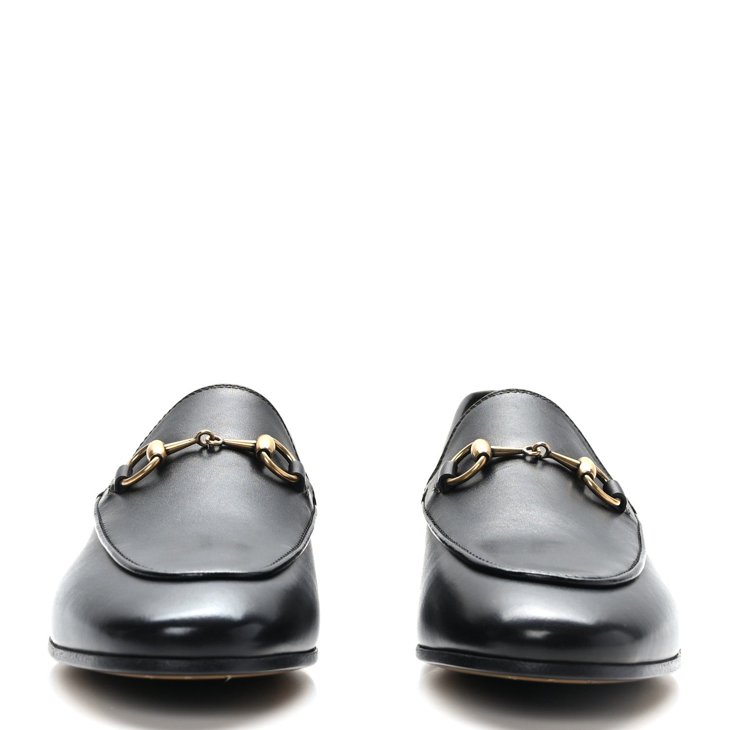 Gucci Lambskin Womens Brixton Horsebit Loafers 37.5 Black 2 of 9