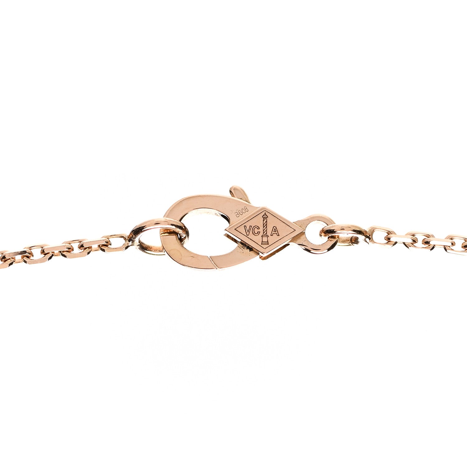 Van Cleef & Arpels 18K Rose Gold Diamond Black Onyx Vintage Alhambra Pendant Necklace 4 of 6