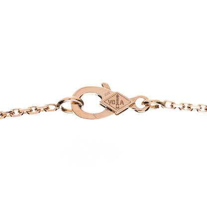 Van Cleef & Arpels 18K Rose Gold Diamond Black Onyx Vintage Alhambra Pendant Necklace 4 of 6